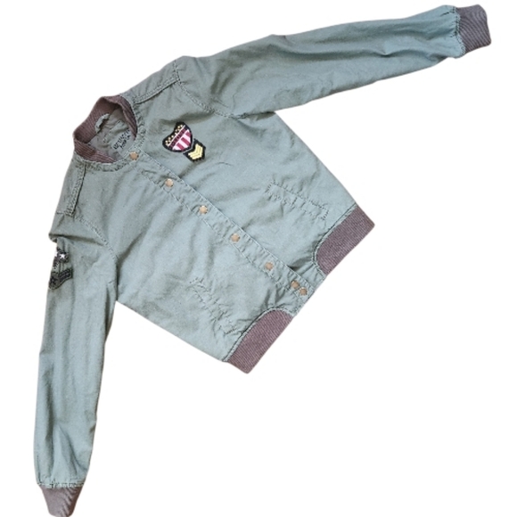 BETHANY MOTA x AEROPOSTALE Green Utility Bomber Jacket - Size L - Picture 11 of 16